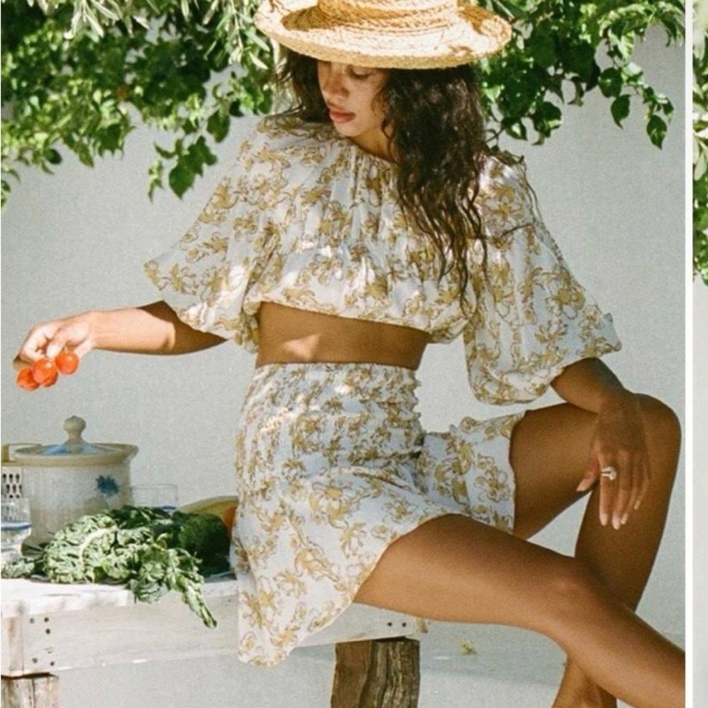 Sabo Skirt Yellow Floral Set